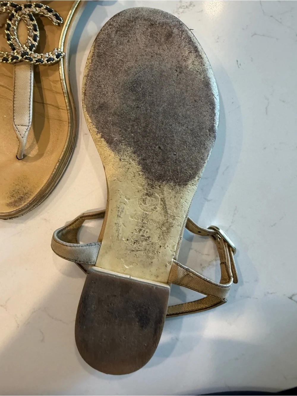 Chanel 2019 Interlocking CC Sandals Size 37C